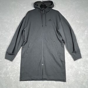 Adidas Sportswear Sweatshirt Women’s Small Charcoal Gray Full Zip Hoodie HA5372